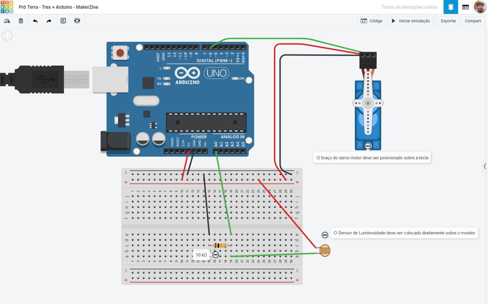 Arduino + Dino Run (T-rex do Google) = Jogo automatizado – MakerZine